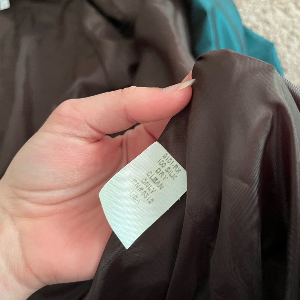Vintage Silk Teal Women's Coat Size 8/Medium - Picture 4 of 5